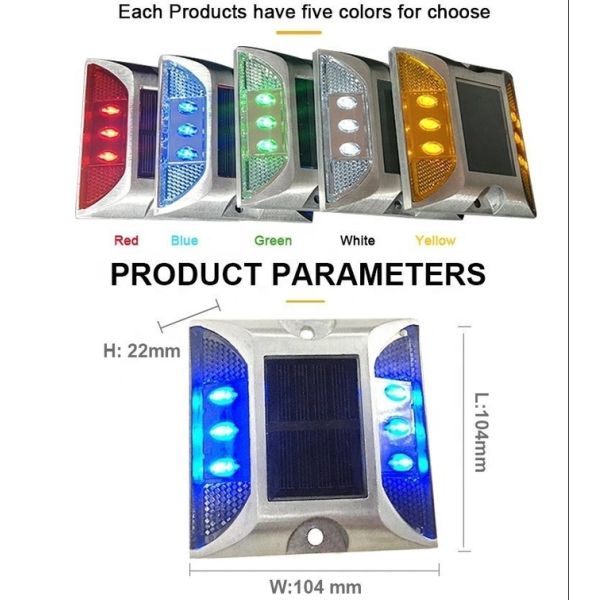 Flashing Reflective Solar Road Reflectors LED Aluminum Solar Road Stud