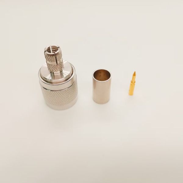 TNC Male Connector RF Coaxial Connector with Nickel Plated Brass DC-6GHz 75 Ohm for High Frequency Signal Transmission
