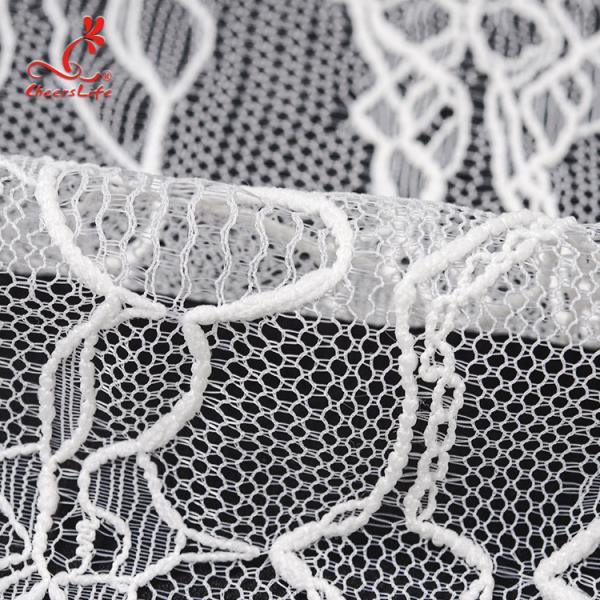 High quality White nylon lace fabric for long dress