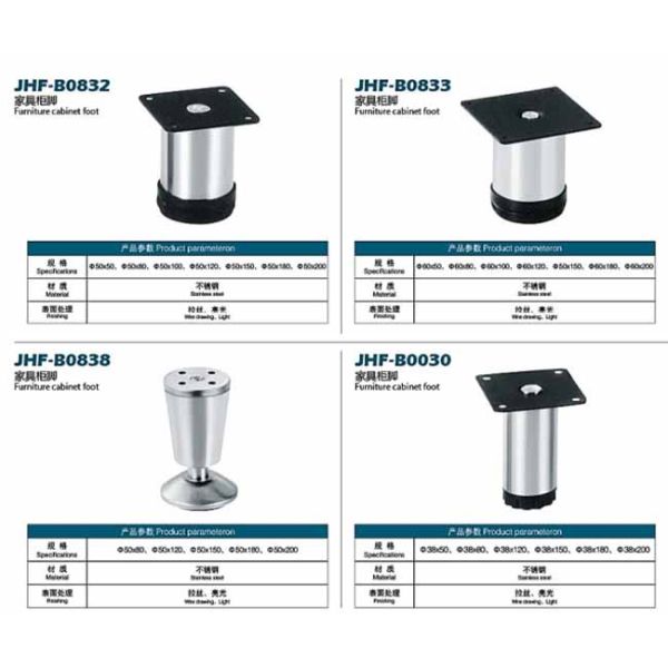 Vente en gros de meubles en acrylique cristallin Pieds Table Lit Pieds Canapé Chaise Pieds pour le salon Chambre à coucher Cuisine Application hospitalière