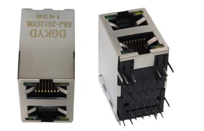 100base 2-Port 2 X1 RJ45 Jack fêmea com o transformador interno com o diodo emissor de luz para o interruptor de rede