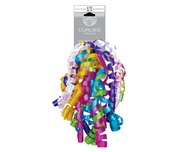 Self - Adhesive Curling Ribbon Bow , Jewel - Tone Mix , 12 - Count 1/ 4 inch width