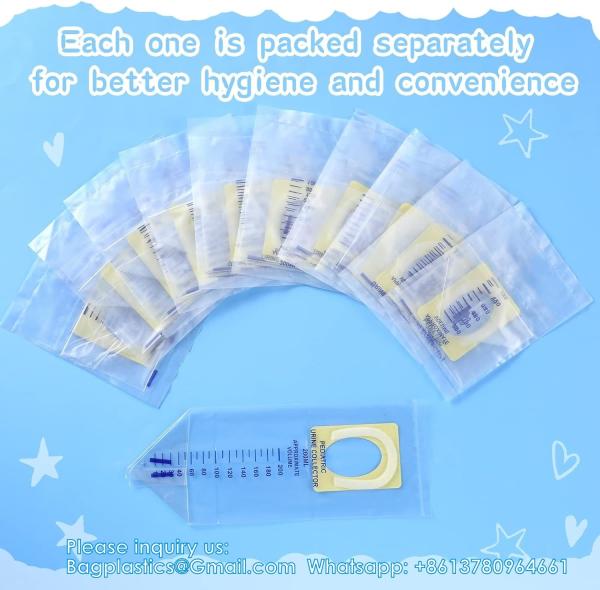 Pediatric Urine Bag Collectors Clear Urine Catcher Pouch Individually Pee Bags Disposable Pediatric Urine Collectors