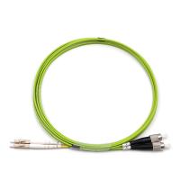 LC UPC à FC UPC câble à patch en fibre optique duplex OM5 multimode OFNR 2,0 mm vert chaux