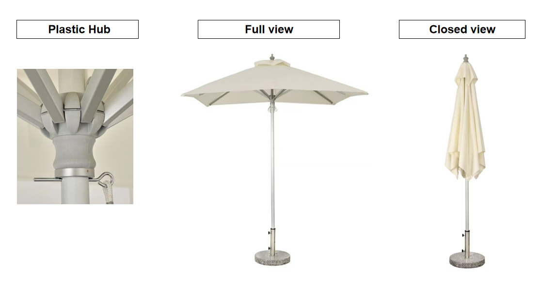 Modern 2m Square Patio Umbrella for Outdoor Cafe Restaurant Commercial Use