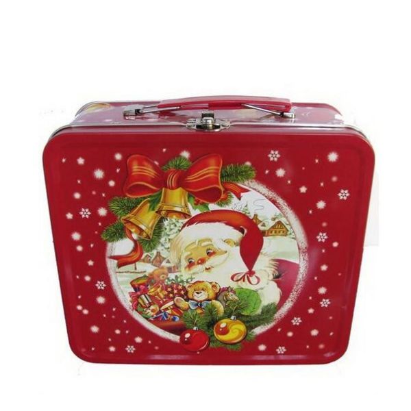 Коробка обеда олова металла прямоугольника печатания ЛОГОСА с художественным произведением Кристмас