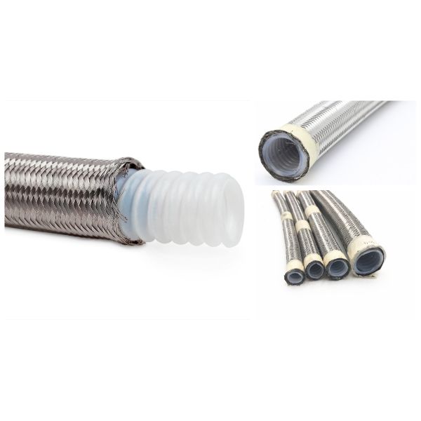 PTFE Flexible Hose Stainless Steel Wire Braided Corrugated PTFE Hose