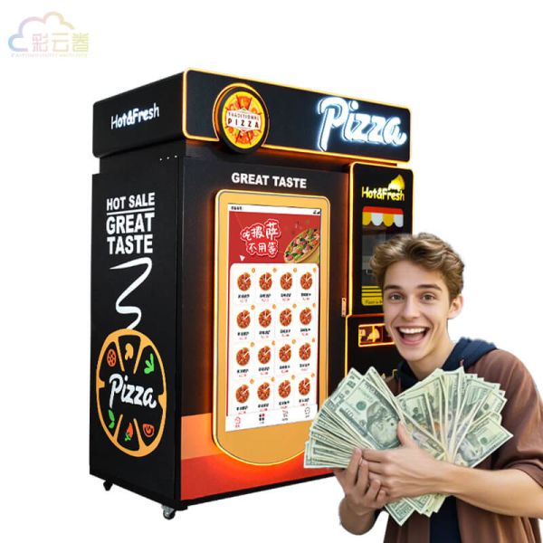 55 Inch Screen Automated Pizza Machine , Custom Color Pizza Vender Machine