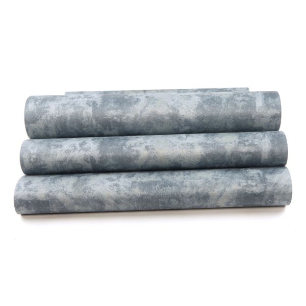 Modern 0.53*10m Living Room Embossed Blue Non-woven Wallpaper