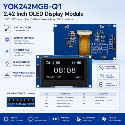 SSD1309 OLED Module Display 2.42 Inch SPI OLED Screen 1000cd/m2 For Arduino Raspberry Pi STM32