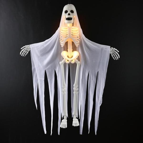 Decoraciones temáticas de Halloween de fantasma colgante de plástico personalizado Esqueleto iluminado