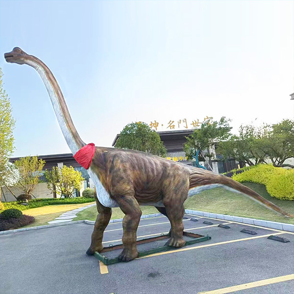 Mechanical Long Neck Animatronic Brachiosaurus Amusement Park Attraction Display
