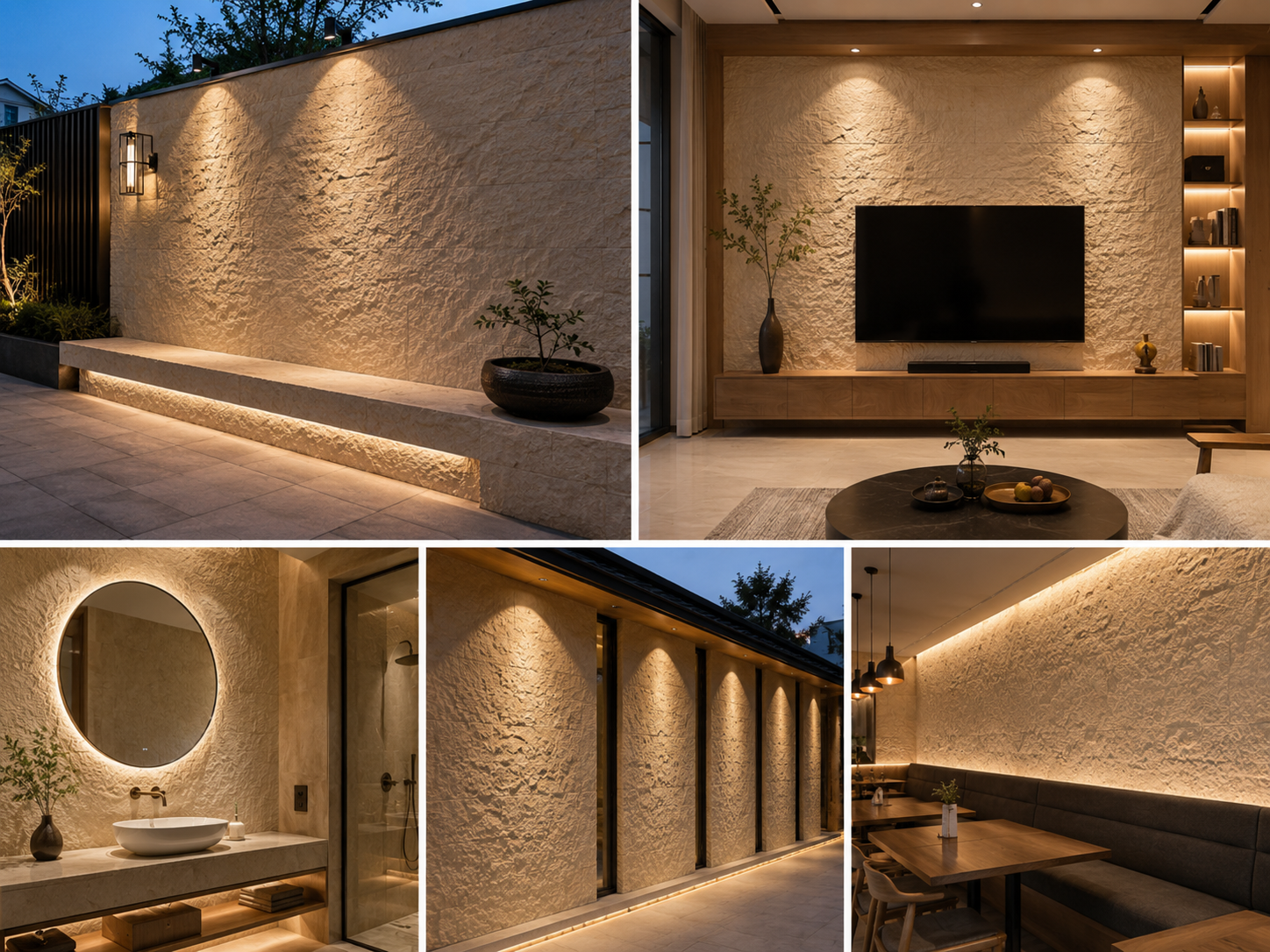 Axe Carving Flexible Stone MCM Wall Panel Lightweight Waterproof Texture For Residential Accent