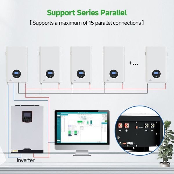 Производительность 48V/51.2V 100Ah 5KW 10KW 20KW солнечная батарея с 10 и RS485 связи