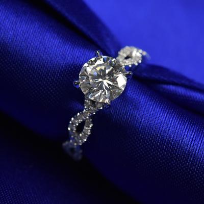 Forever One White Gold Moissanite Ring Au750 Metal Stamp Customization