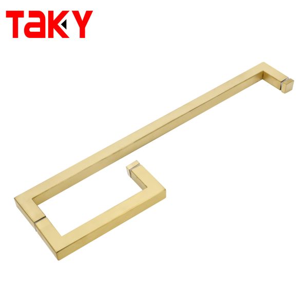 Hot Sale Stainless Steel 304 Gold Shower Handle Bathroom L Shape Square Pull Handle