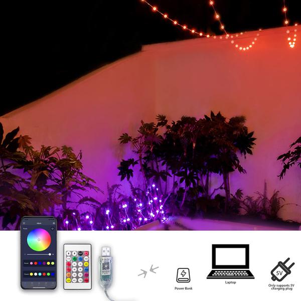10m LEDs Outdoor Leather Thread String Lights Waterproof Wire Fairy Garland Lamp