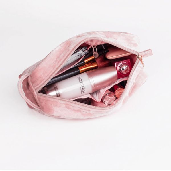 Portable Velvet Waterproof Makeup Bag for Travel Storage Pouch Cosmetic Case