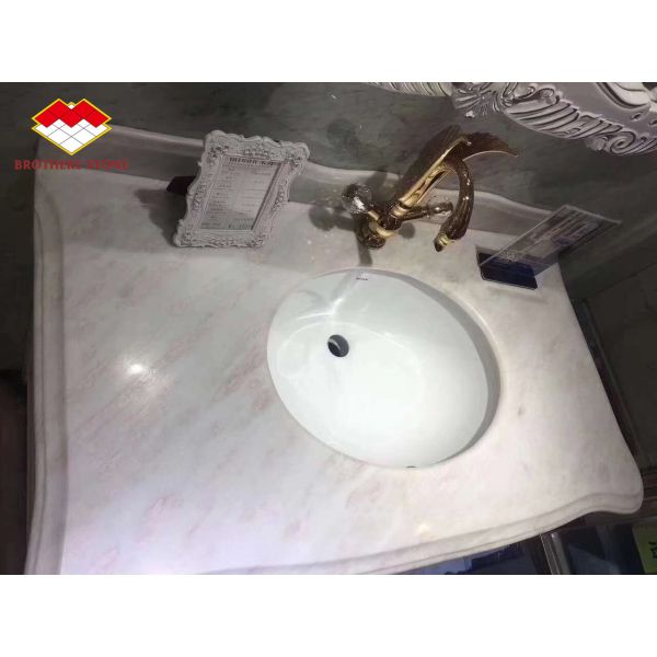 Backlit Pink Vein White Marble Tile Natural Rose Rainbow Onyx