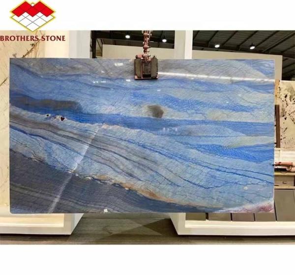 Directly Sell Honed Azul Imperial Slab Blue Sky Quartzite Grand Skylight Marble Tile