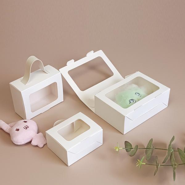 Recycled Paper Window Gift Box with Handle for Party Favors