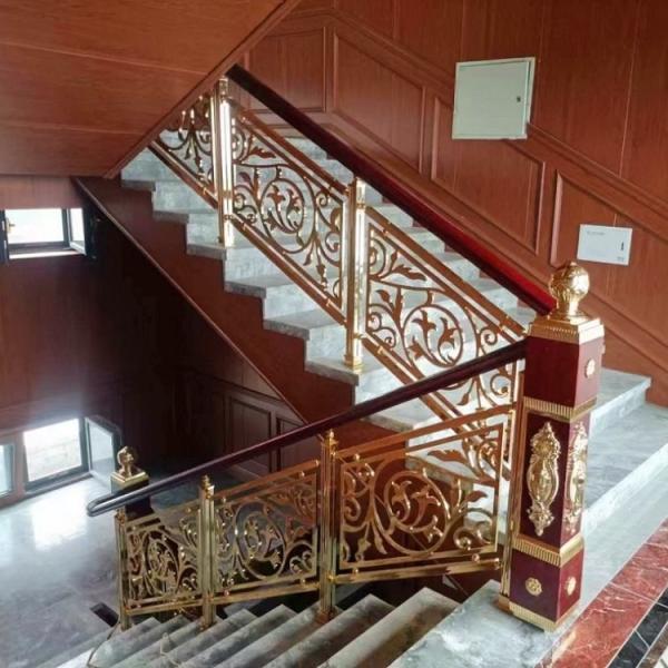 Gold Plated SS Steps Railing Stainless Steel Outdoor Stair Railings