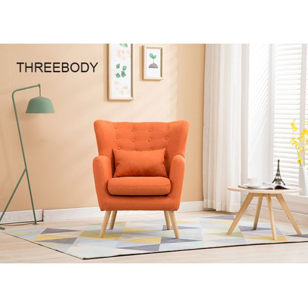 Wooden Frame Structure Contemporary Bedroom Furniture Small 1 Seat Fabric Sofa