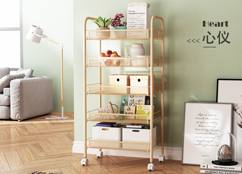 H77cm Five Tier Metal Trolley Cart For Bathroom