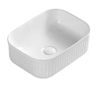 Lavabo de salle de bain rectangulaire en céramique blanche de luxe à encastrer sous le comptoir, lavabo de salle de bain, lavabo de comptoir d'hôtel