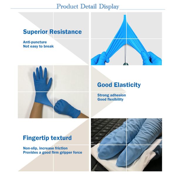 Purple color powder free gloves nitrile examination gloves