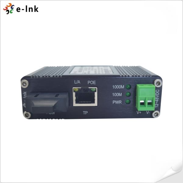 Convertidor de medios PoE+ industrial IEEE802.3af 30W 100M Fibra a Ethernet DIN Rail