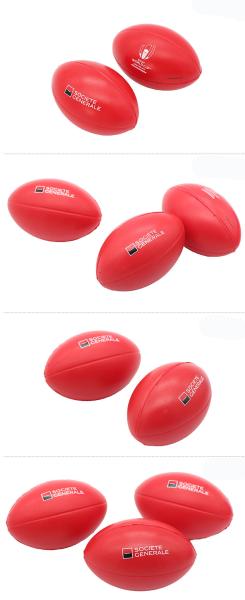 Promotional Plain rugby anti stress ball 9.4*6.1cm PU logo customized