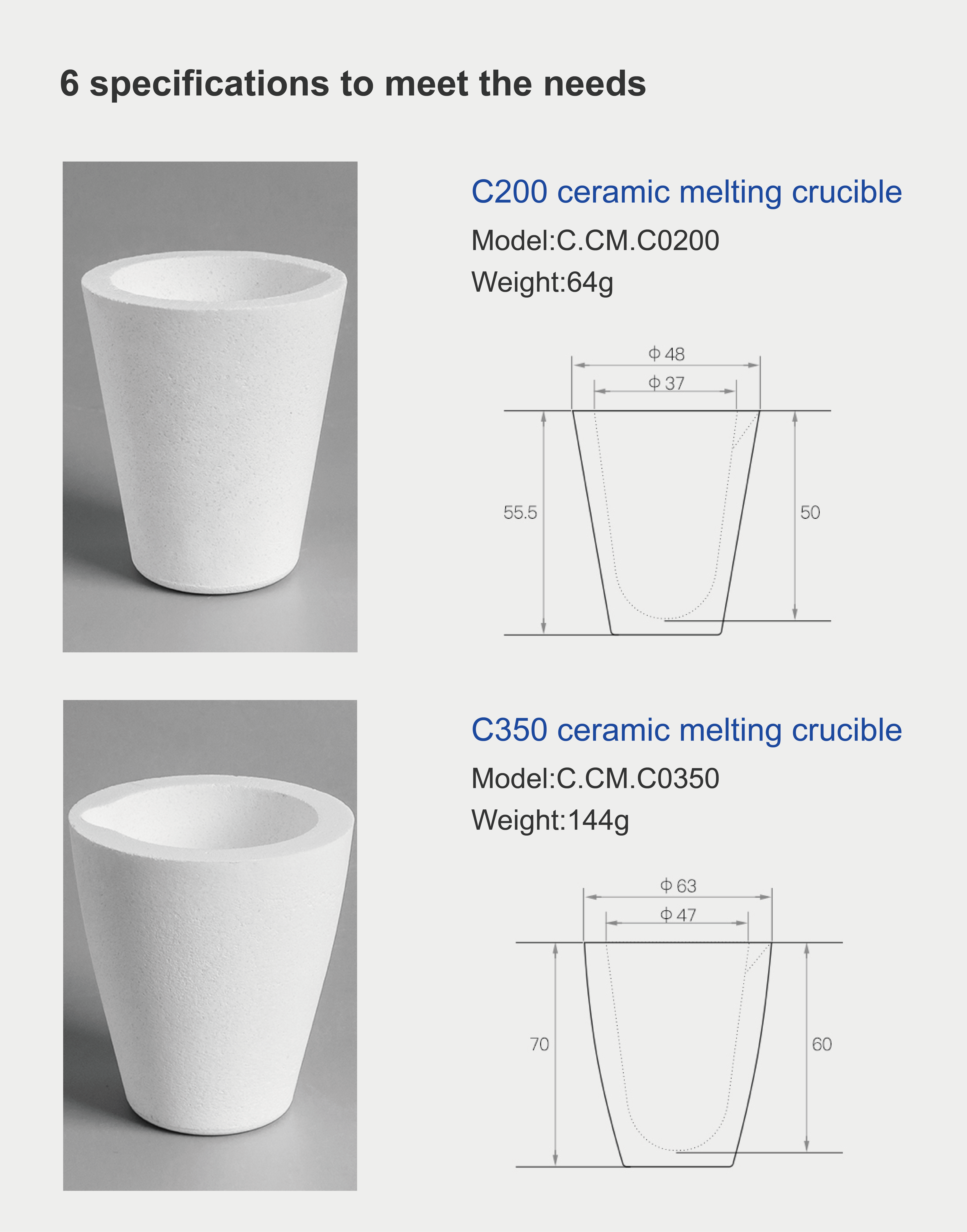 C Series Ceramic Melting Crucible