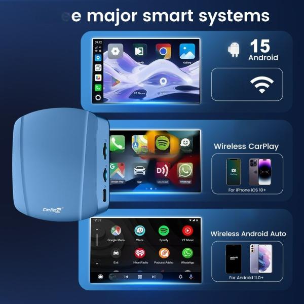 Universal Carlinkit Tbox ultra Tv Dongle6350 8G 256Gb Wireless 5G 2.4G Carplay Adapter Sans Fil Car Play Android 15 Smart Ai Box