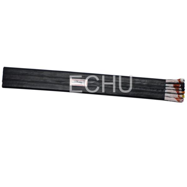 Flat Flexible Traveling Cable for Crane or Conveyor Black Jacket with steel rope supporting