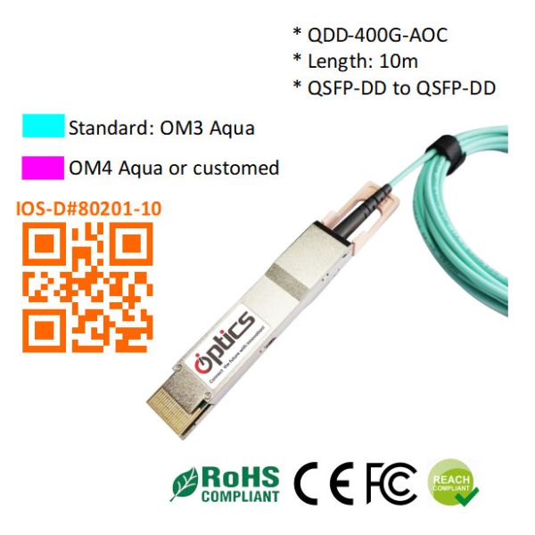 QSFPDD-400G-AOC10M 400G QSFPDD к QSFPDD AOC (активный оптический кабель) кабели