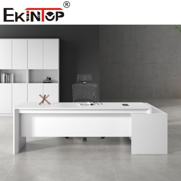 Белый современный MDF l стола офисной мебели сформировал исполнительный стол
