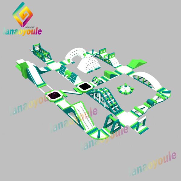 40x32m 0.9mm 28x26mm PVC Aqua Park Inflatable Water Obstacle Course 3 Years Warranty