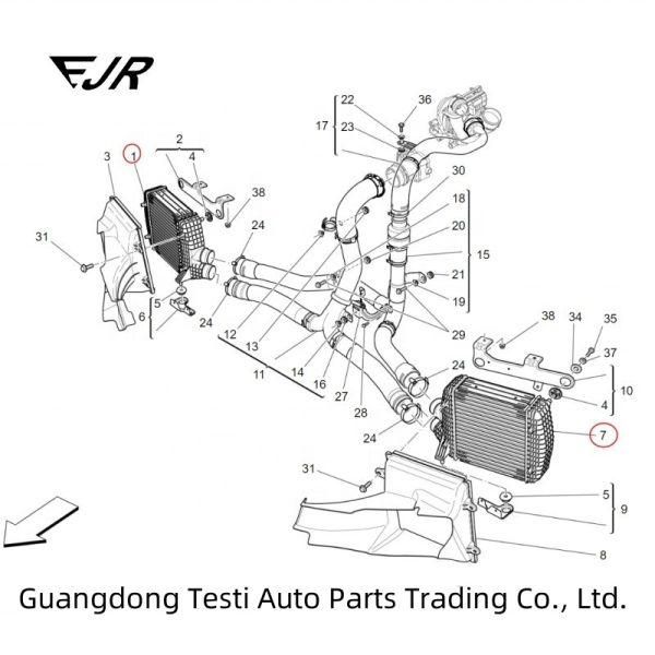 L.H Intercooler For Ghibli Levante Quattroporte By OEM 670109550 670035636 670009834