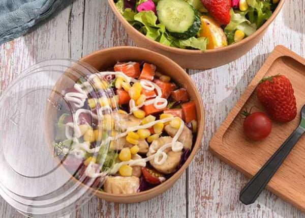 Biodegradable Packaging Disposable Soup Kraft Paper Bowl Salad bowl soup bowls dispaosable lunch box brown color