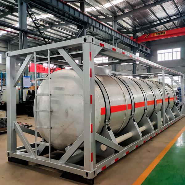 30FT Aluminum Alloy Tank Container For Diesel Fuel Sodium Hypochlorite Caustic Soda