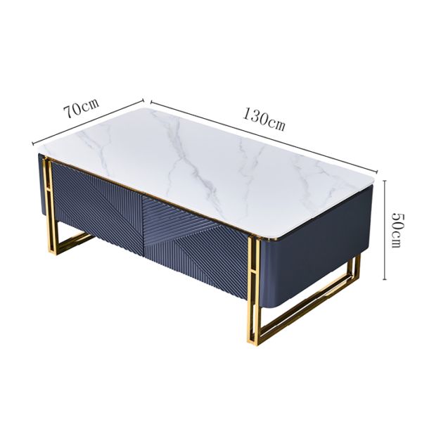 130cmx70cmx50xm Marble TV Stand Coffee Table , Square Coffee Table