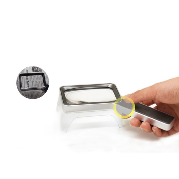 3 Light Dimmable Rechargeable Screen Magnifier LED ABS K9 Lens Touch Control 10 Min Auto Off Ergonomic Handle