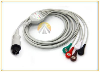 Generic AAMI One Piece ECG Electrode Cable Snap  6 Pin AHA Standard 5 Leadwires