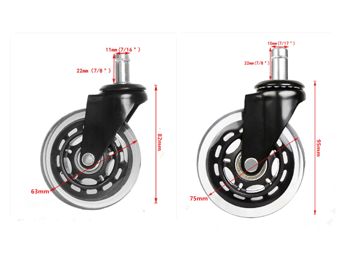 65mm roller blade wheel casters for office chair