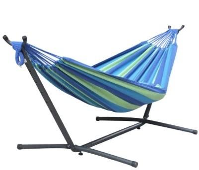 Double Cotton Hammock with Heavy-Duty Portable Stainless Steel Frame Stand Y Mail Packing