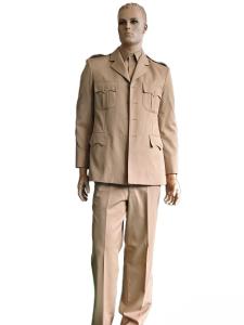 Premium Military Dress Uniform Set in Khaki Jacket Long Sleeve Shirt Straight