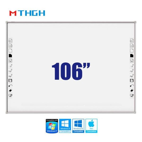 106 Inch Electromagnetic Touch Smart Interactive Whiteboard with 3840X2160 Screen Resolution for School and Conference