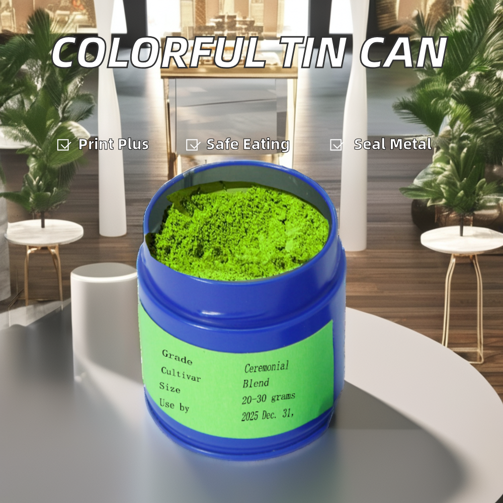 Adaptation Multiple Colors Matcha Powder Tin Food Grade Tinplate Metal Box Tea Coffee Candy