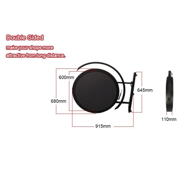 P4.68mm Round Shape LED LOGO Sign Display 4600Nits Brightness Waterproof